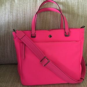 Kate Spade Nylon  Neon Pink Crossbody Tote